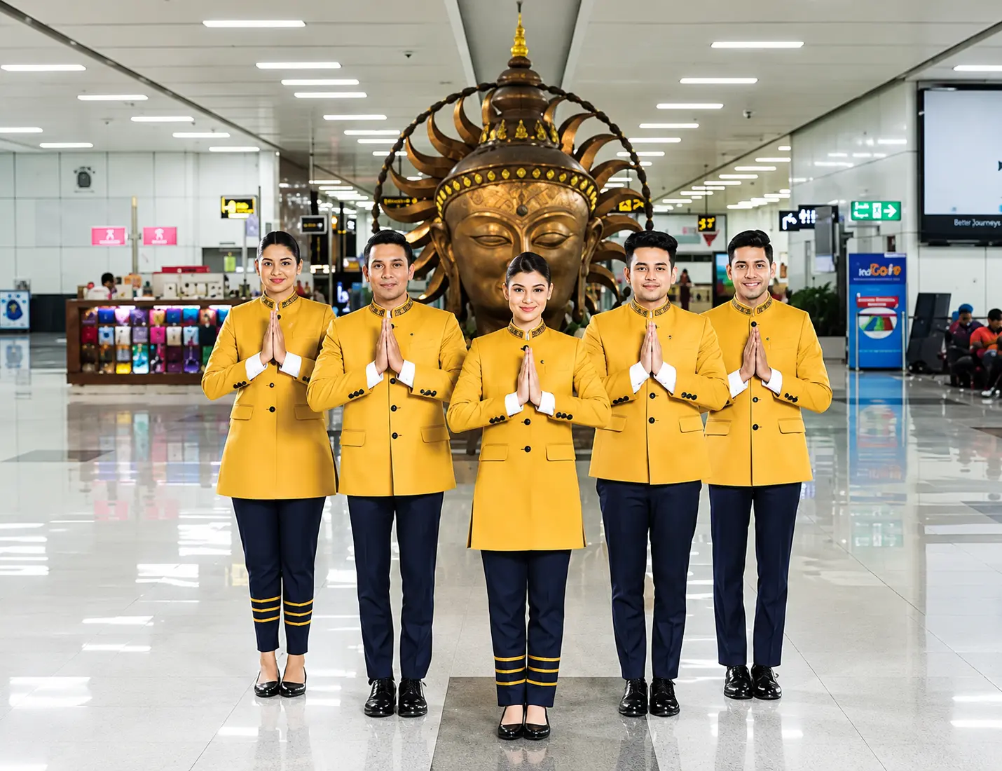 Airport meet and greet team welcoming guests